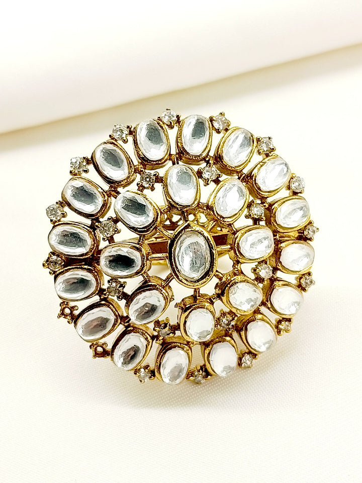 Alvina Kundan Combo Set In White - qivii