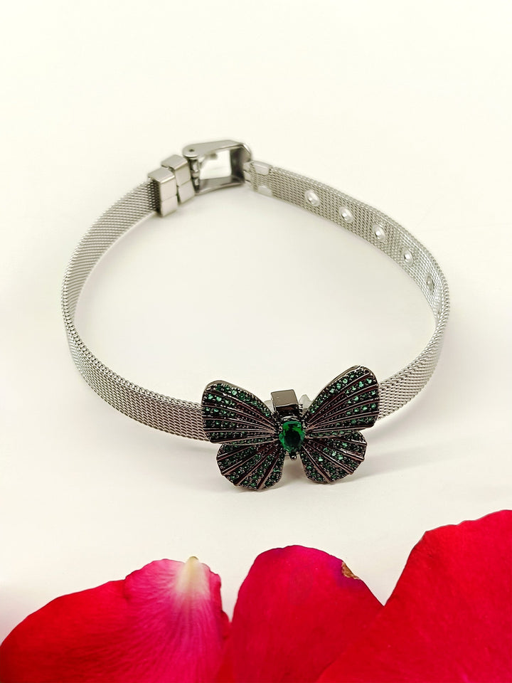 Era Green Butterfly Shape Victorian Bracelet - qivii