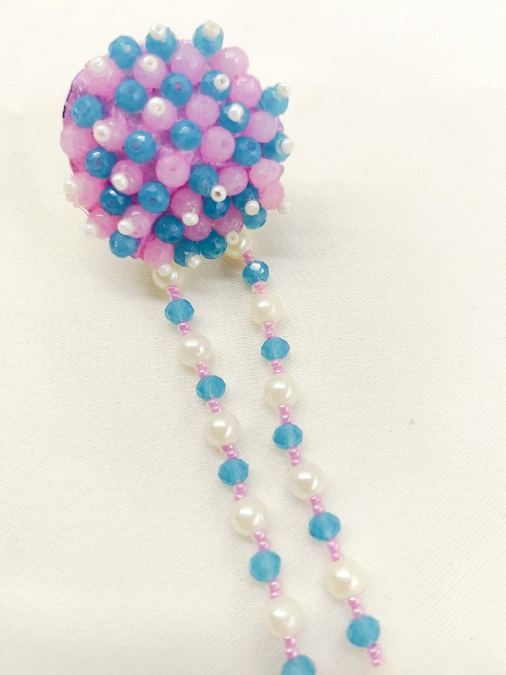 Moez Pink & Blue Handmade Hathphool Set Of 2 - qivii