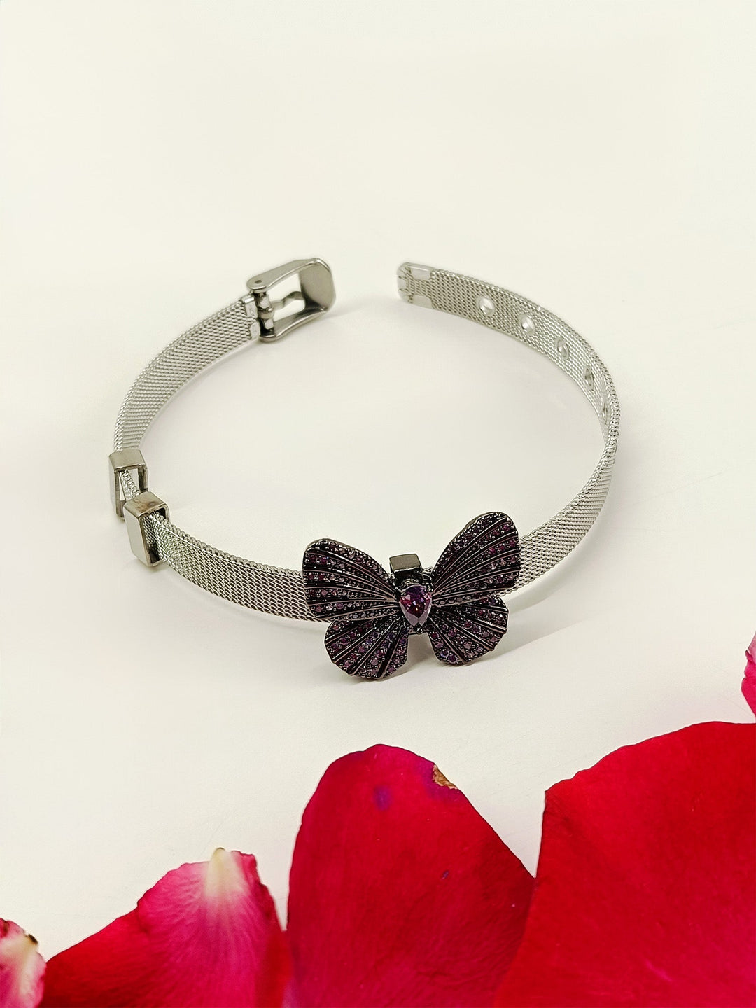 Noa Lavender Butterfly Shape Victorian Bracelet - qivii