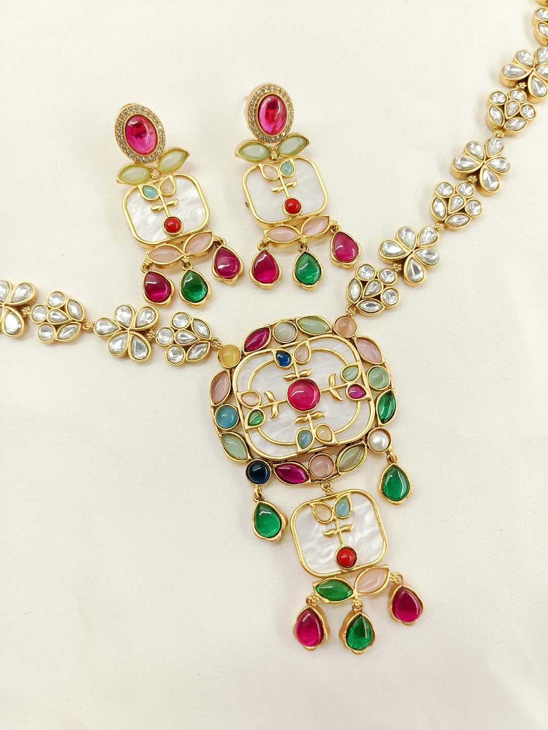 Anaika Multi Colour Kundan Set - qivii