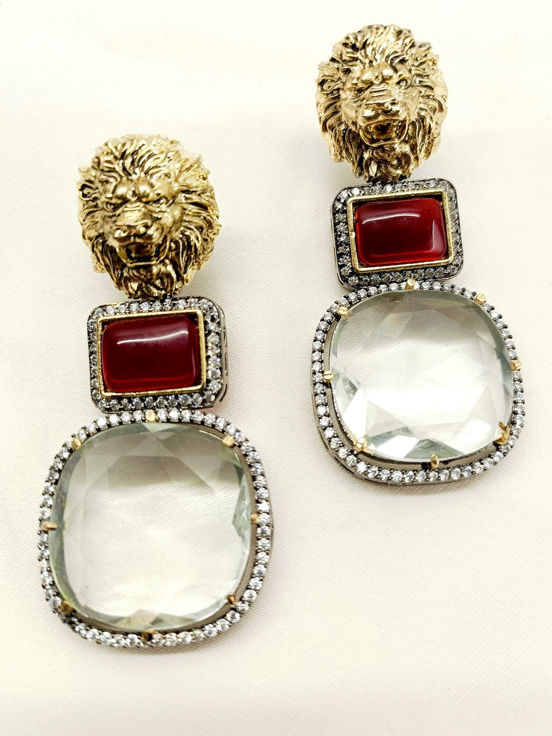 Kesri Maroon Victorian Earrings - qivii