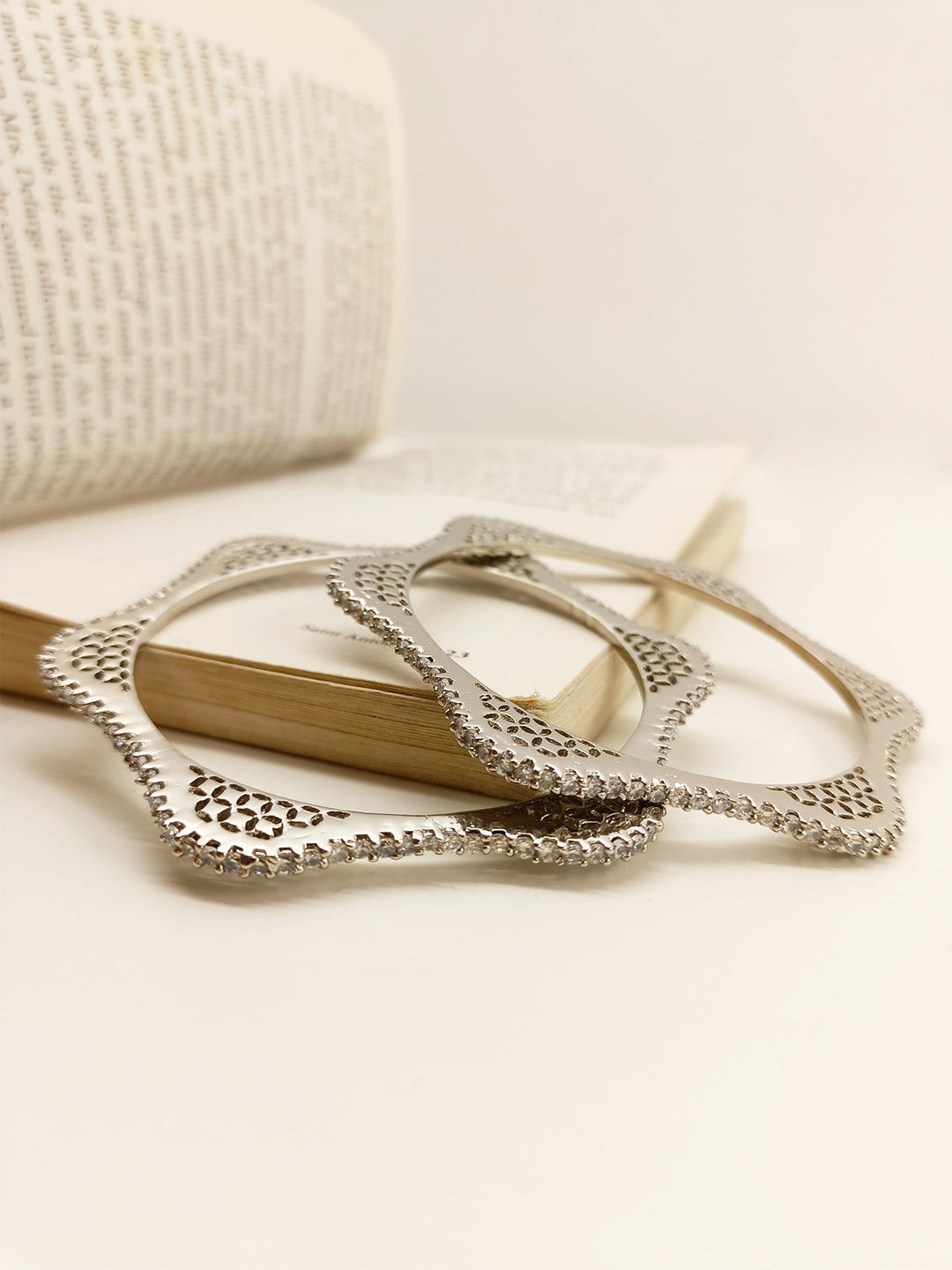 Haya Designer American Diamond Bangles - qivii