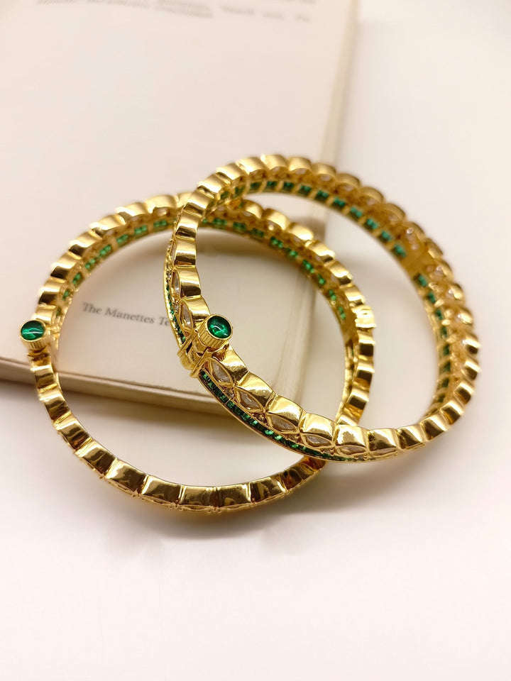 Katherine Green Kundan Bangle Pair - qivii