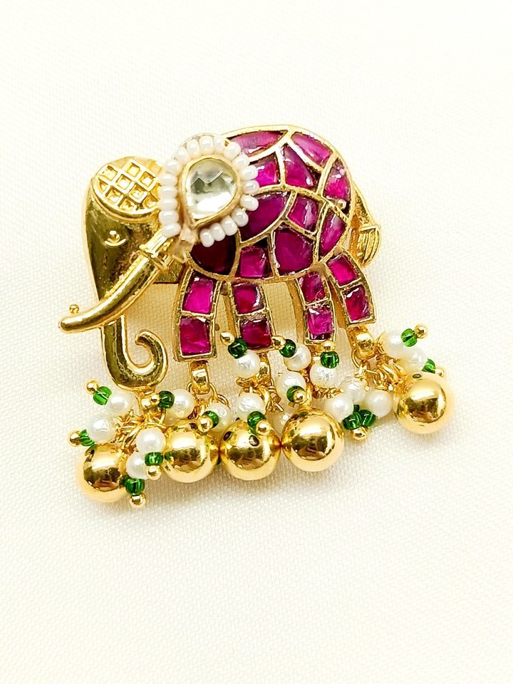 Charity Ruby Elephant Brooch - qivii