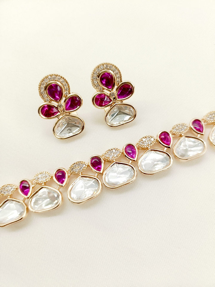 Avika Ruby Kundan Necklace Set - qivii