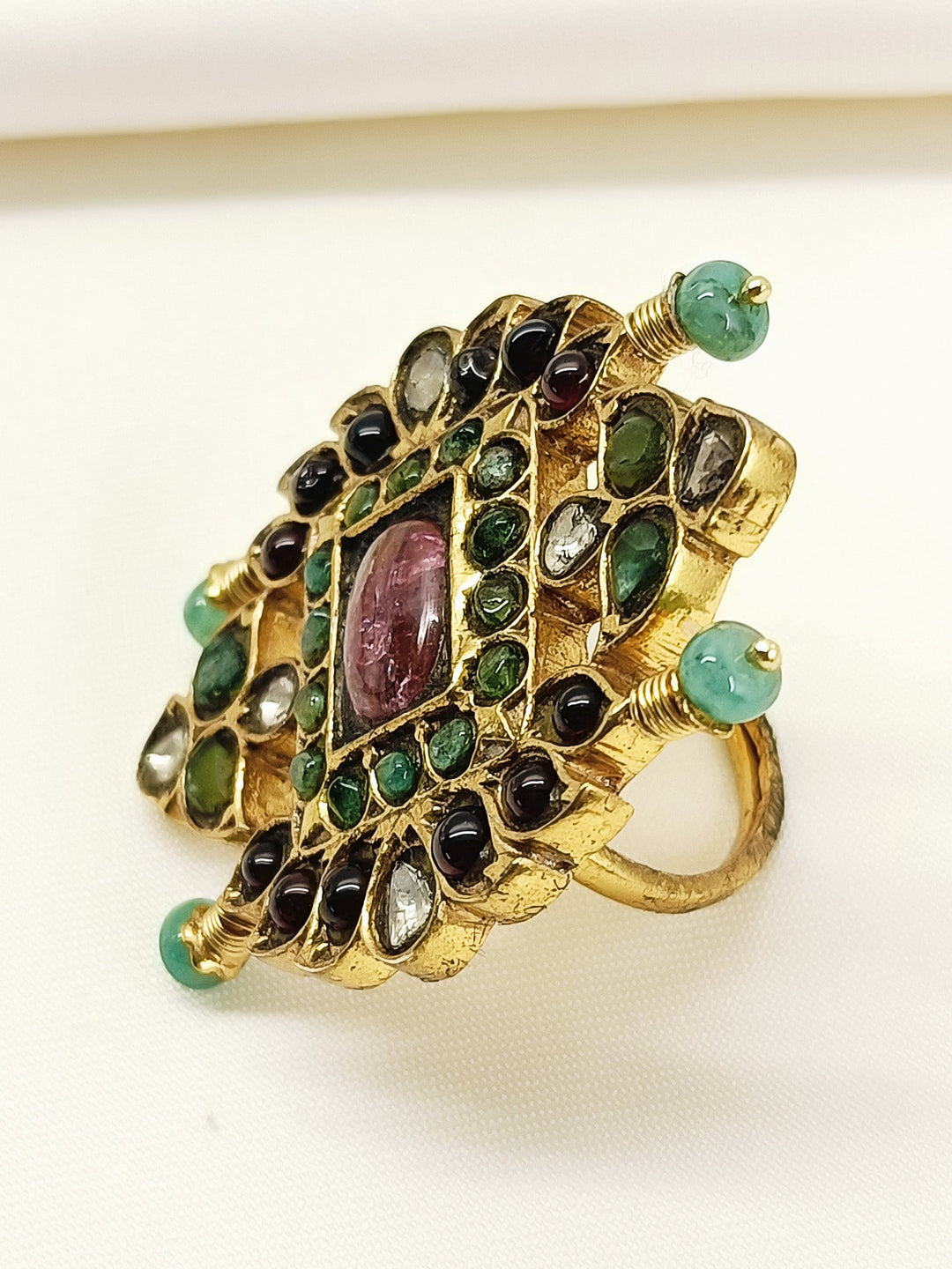 Sumona Multi Colour 92.5 Silver Finger Ring - qivii