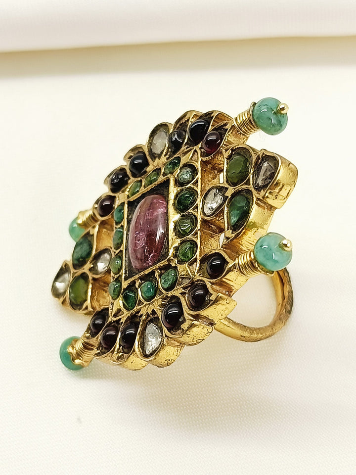 Sumona Multi Colour 92.5 Silver Finger Ring - qivii