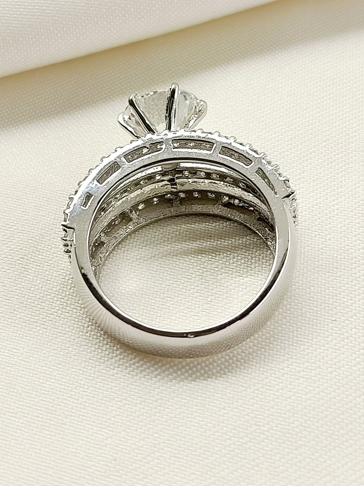 Ruheen 92.5 Silver Swarovski Stone Finger Ring - qivii