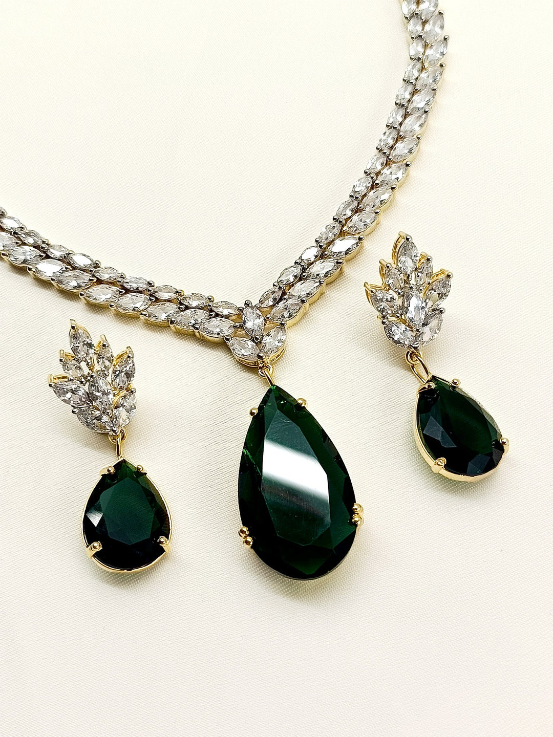 Tinsley Multi Colour American Diamond Necklace Set - qivii