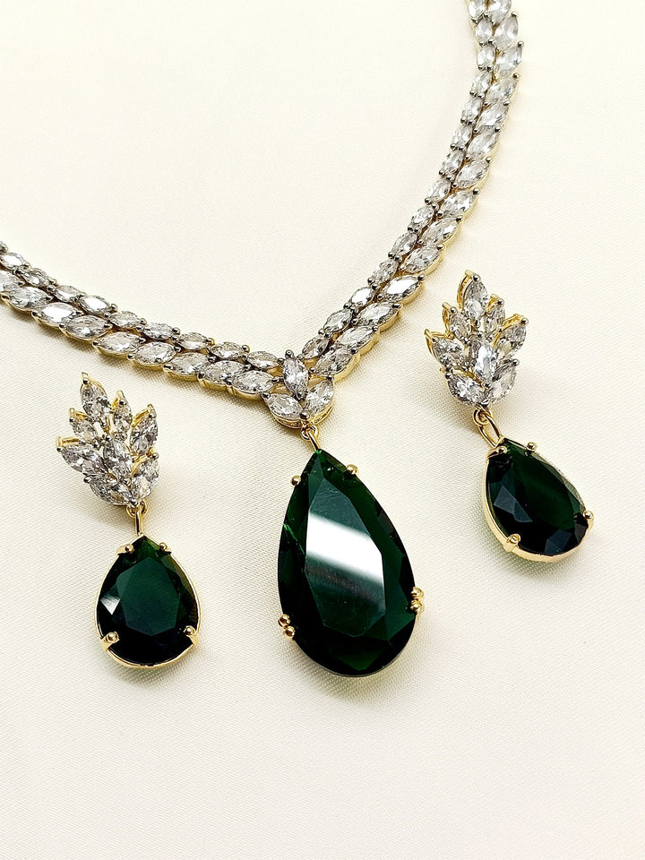 Tinsley Multi Colour American Diamond Necklace Set - qivii