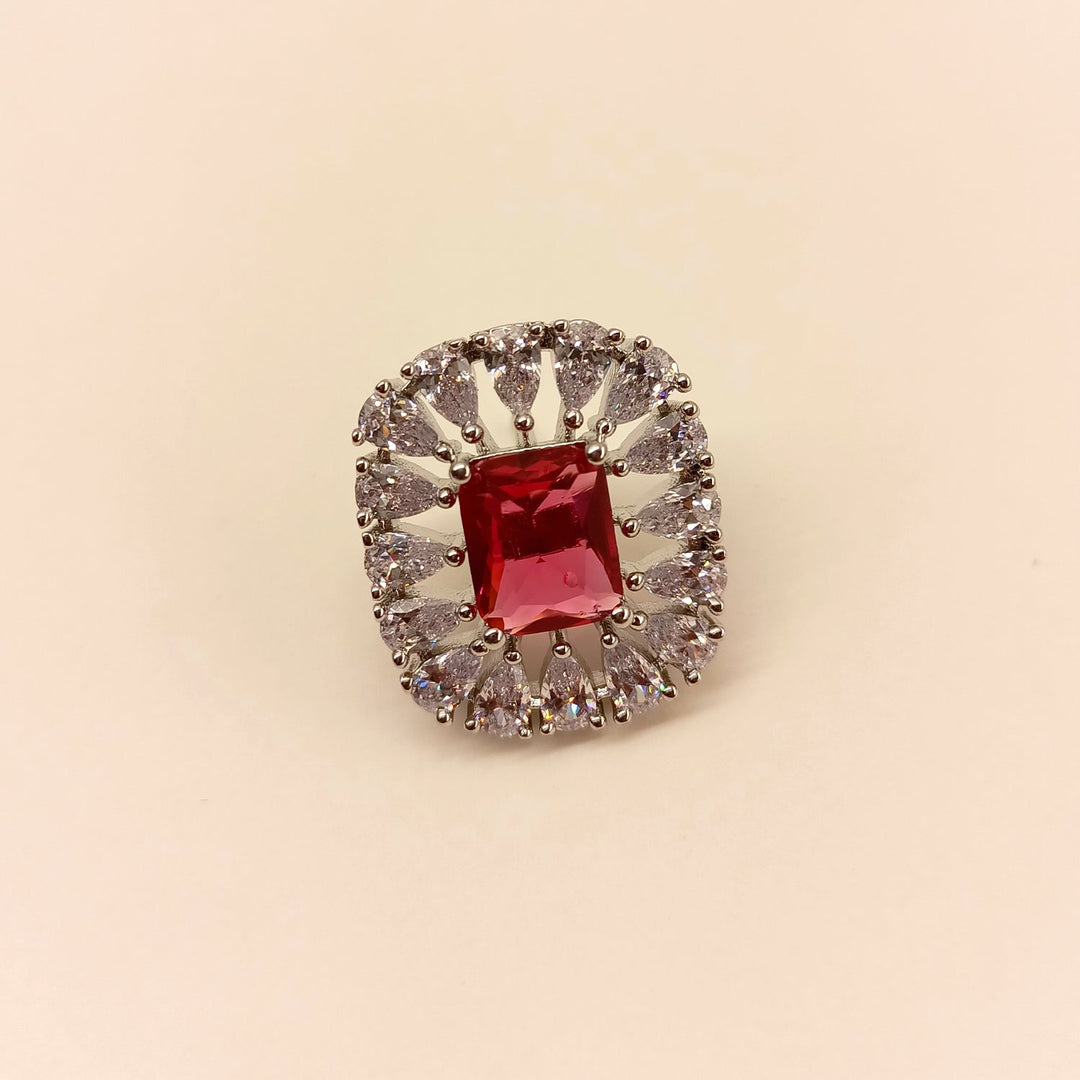  Elegant Semi Precious Aqua Stone American Diamond Rose Pink Tops with Silver Plated Brass Metal