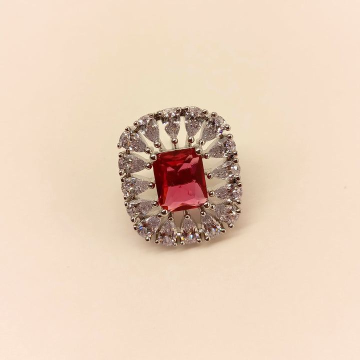  Elegant Semi Precious Aqua Stone American Diamond Rose Pink Tops with Silver Plated Brass Metal