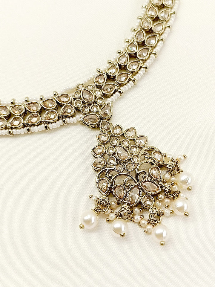 Raghvati Copper Polki Necklace Set - qivii