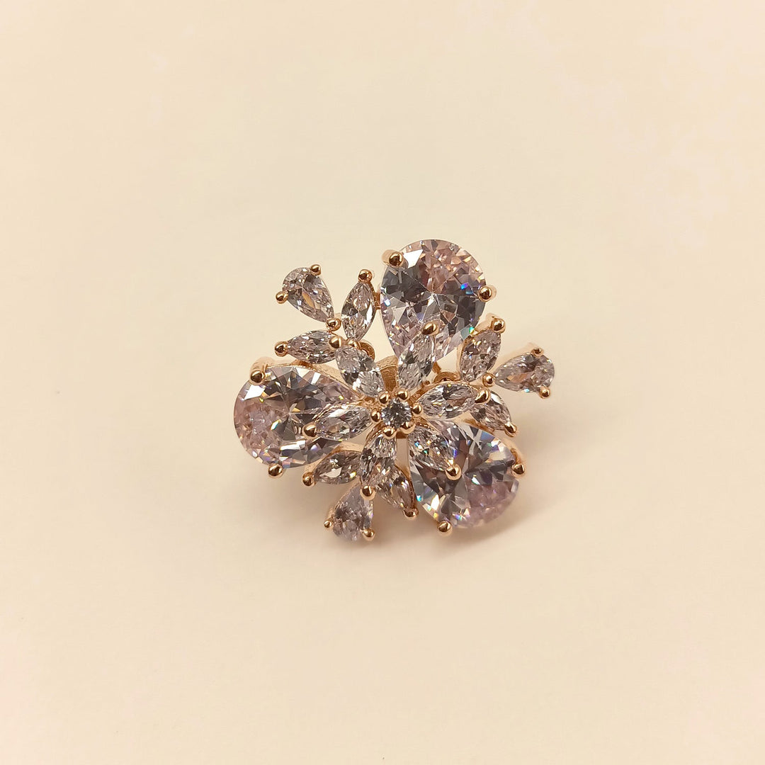  Fashionable Rose Gold Plated Silver Tops with Aqua Stone