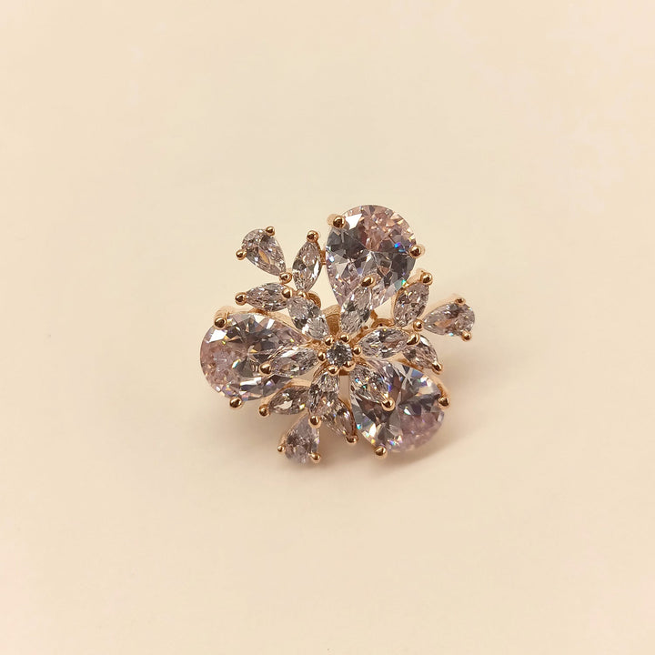  Fashionable Rose Gold Plated Silver Tops with Aqua Stone