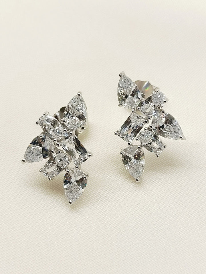 Samiya 92.5 Silver Swarovski Stone Tops - qivii