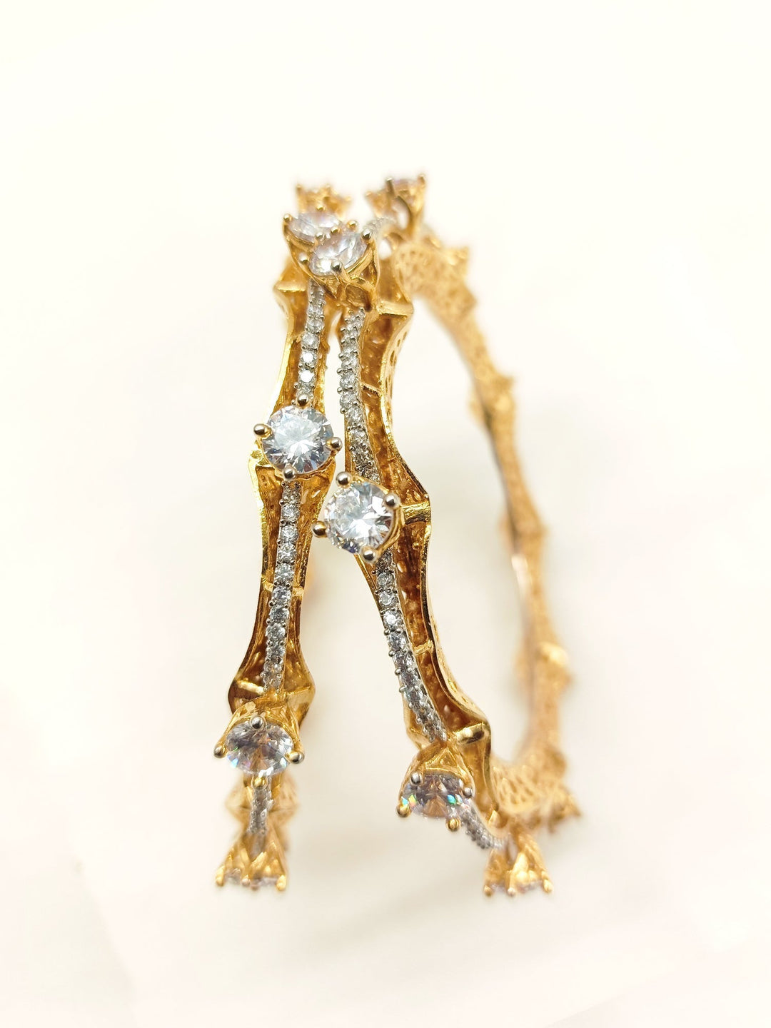 Aarusha Designer American Diamond Bangles - qivii