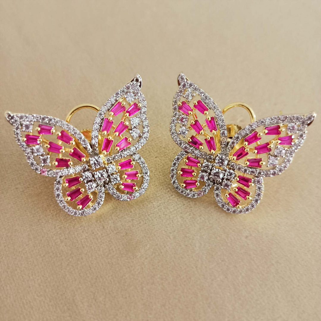 Dia Magenta Diamond Work Gold Plated Tops - Elegant and sophisticated jewelry for any occasion