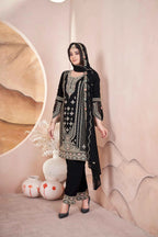 Black Georgette Salwar Suit With Embroidery And Siroski Work