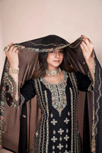 Black Georgette Salwar Suit With Embroidery And Siroski Work