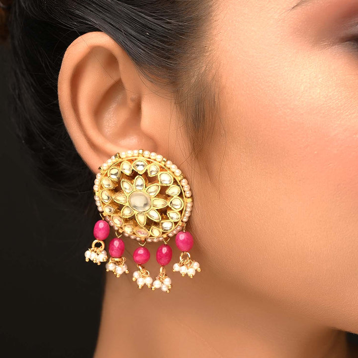 Mitali Rose Pink Gold Plated Kundan Tops with intricate detailing and elegant design