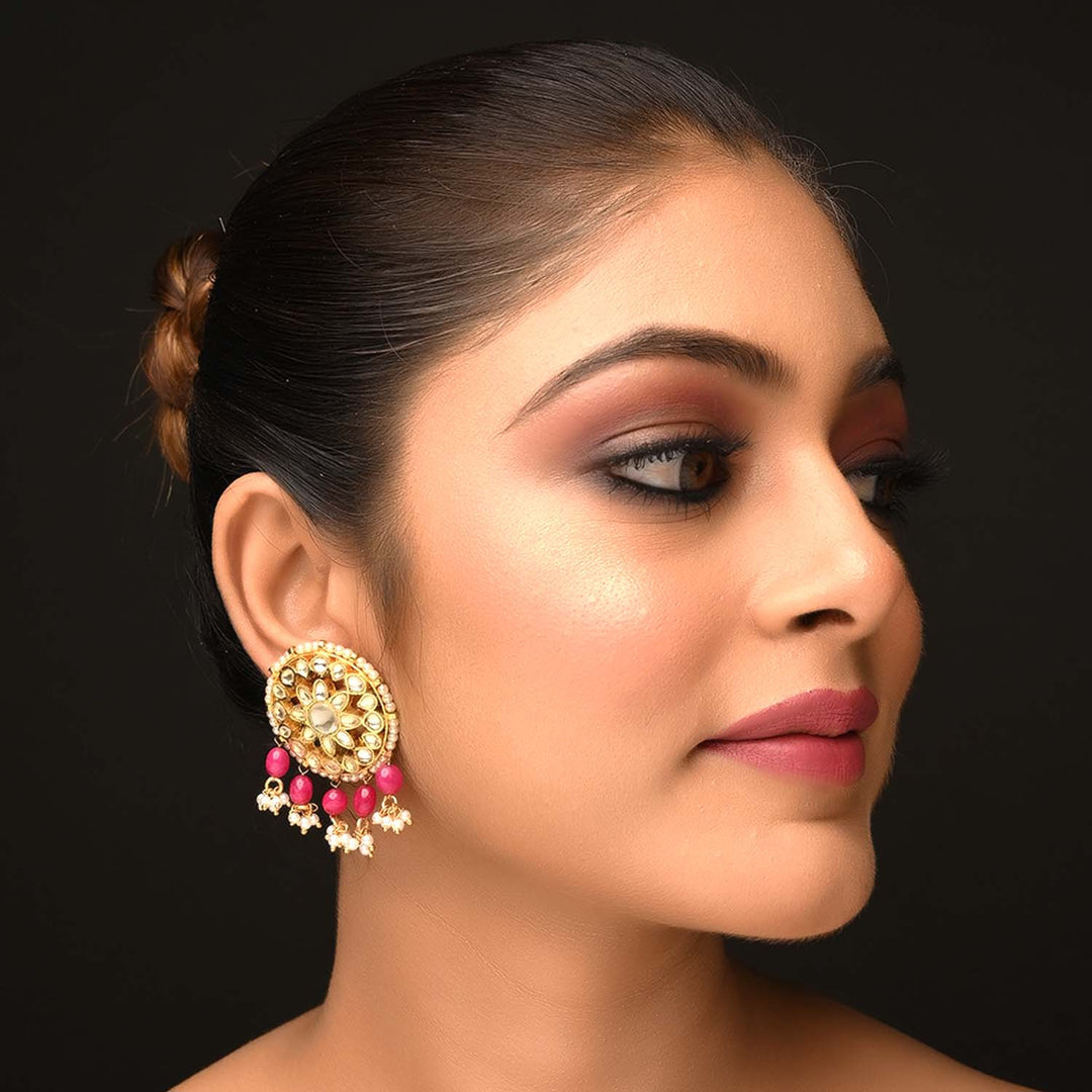 Beautiful Mitali Rose Pink Gold Plated Kundan Tops for a touch of elegance and sophistication
