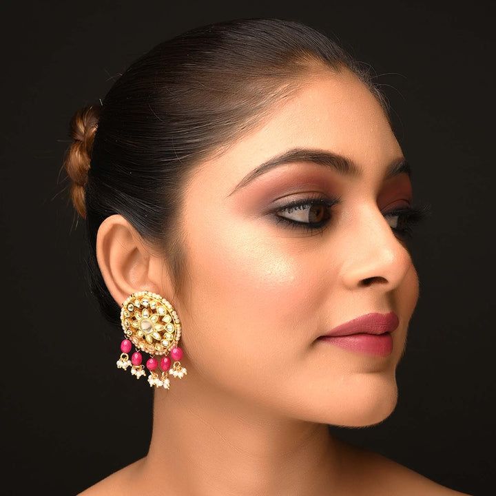 Beautiful Mitali Rose Pink Gold Plated Kundan Tops for a touch of elegance and sophistication
