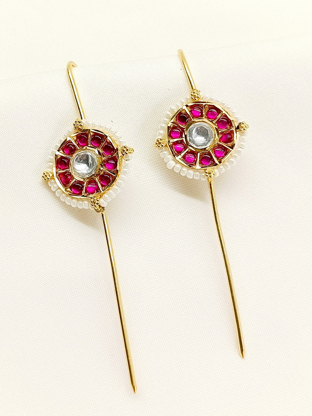 Manya Ruby Gold Plated Kundan Ear Cuff [ Price is for Pair ] - qivii