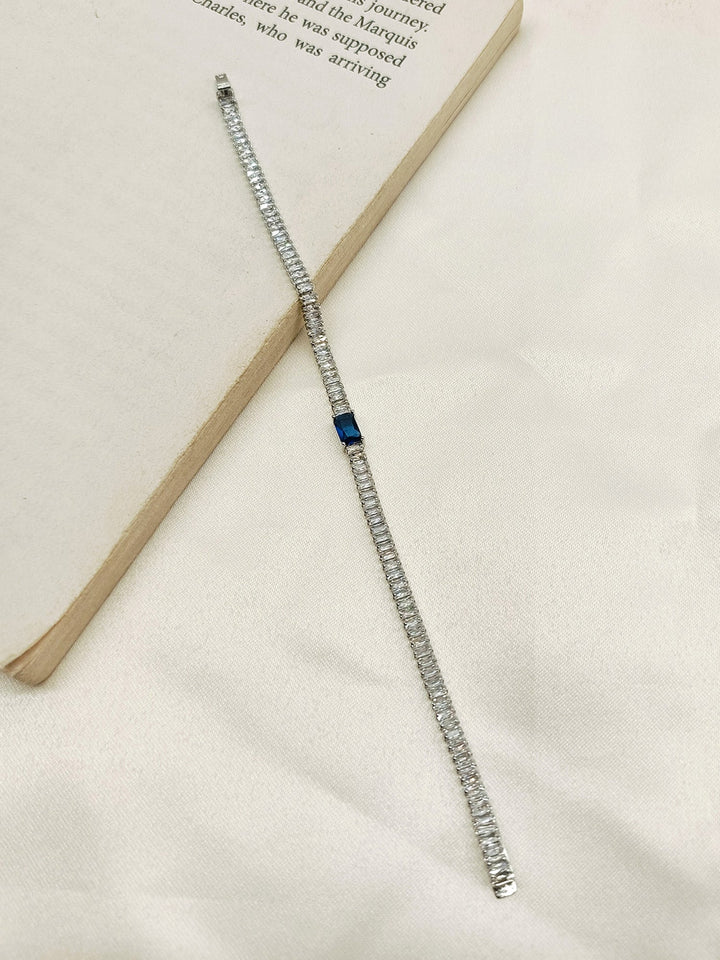 Nagozi Blue Sapphire American Diamond Bracelet - qivii