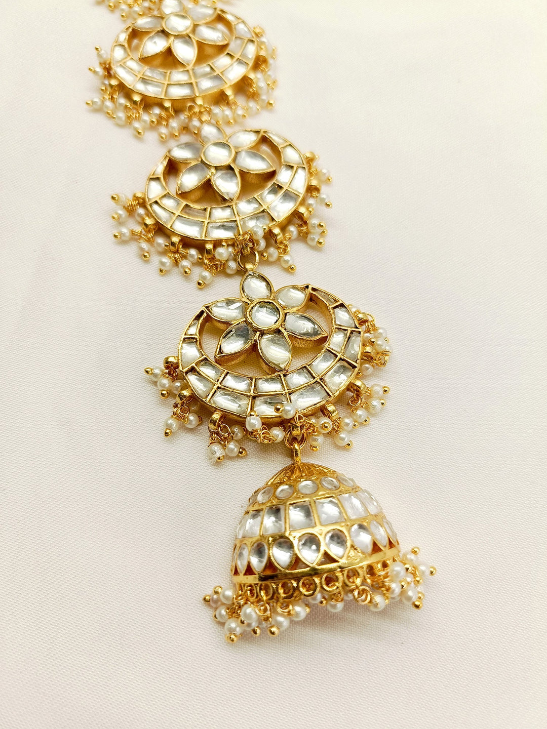 Shaweta White Braid Accessories In Kundan - qivii