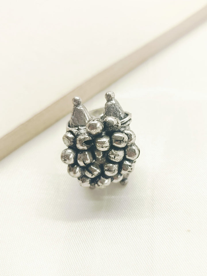 Aliya Plain Oxidized Finger Ring - qivii