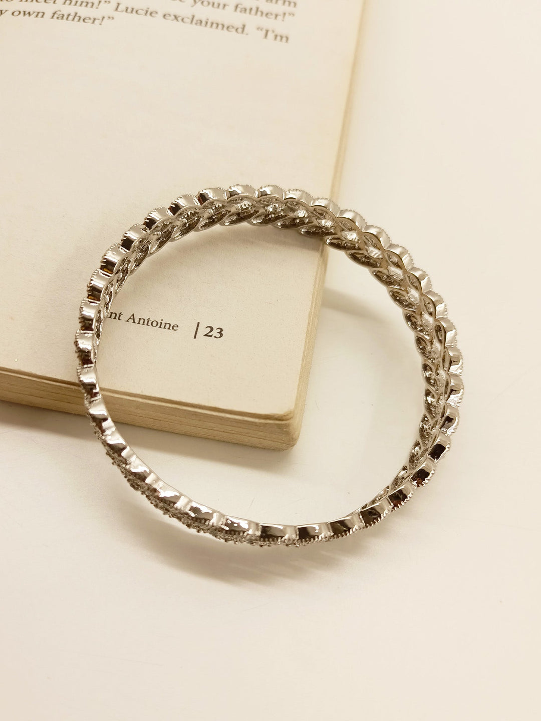 Shreyanvi Spiral American Diamond Bangle - qivii