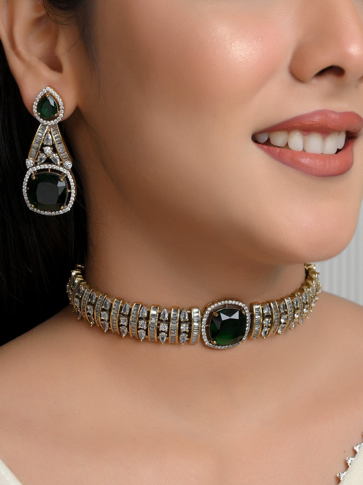 Pramila Green Victorian Choker Set - qivii