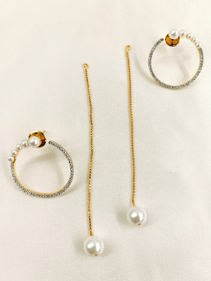 Noemie White American Diamond Earrings - qivii