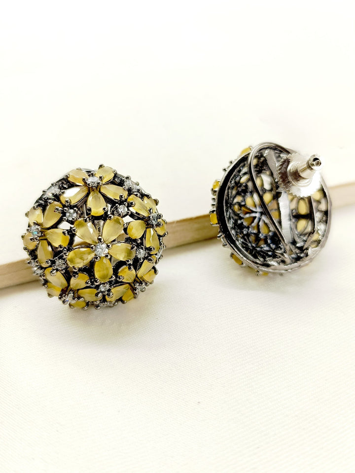  Rhodium Plated Brass Metal With AD And Stones 