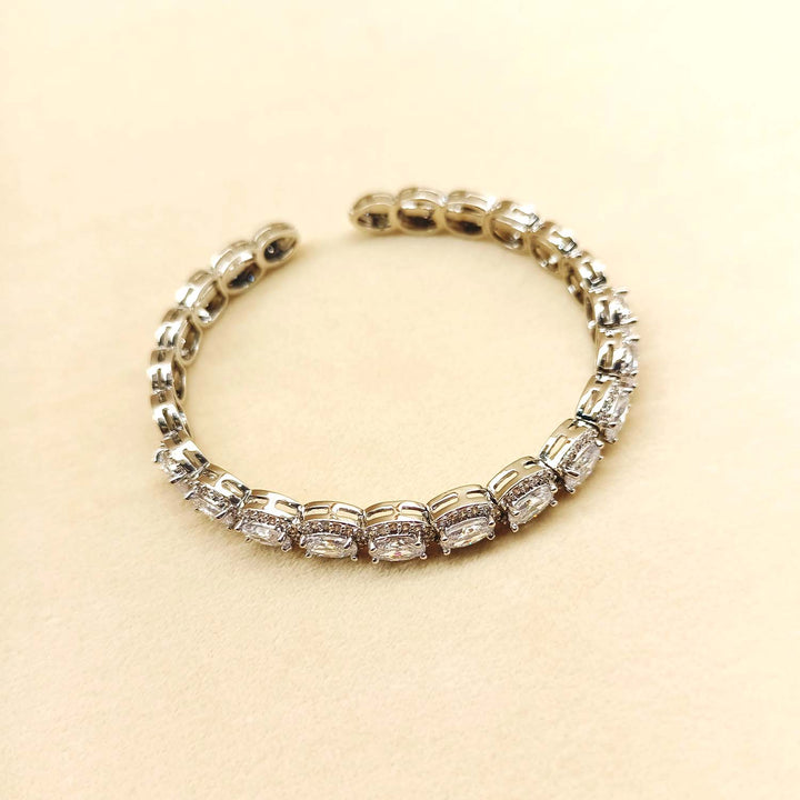 Nirmala American Diamond Silver Plated Bracelet - qivii