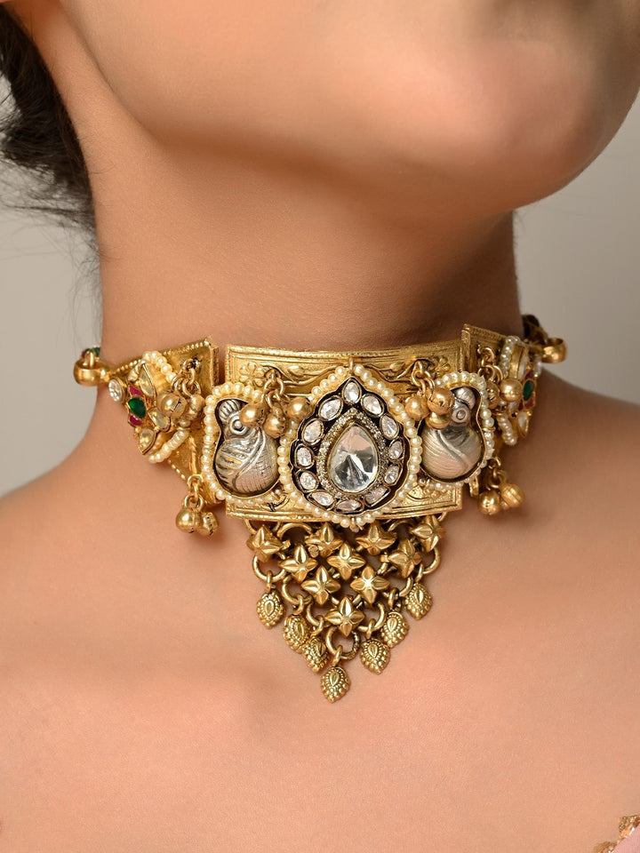 Stunning traditional piece with intricate peacock motifs perfect for special occasions