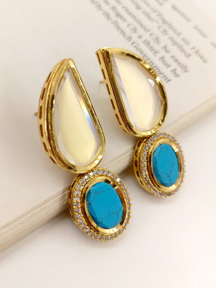 Sigourney Firozi Kundan Earrings - qivii