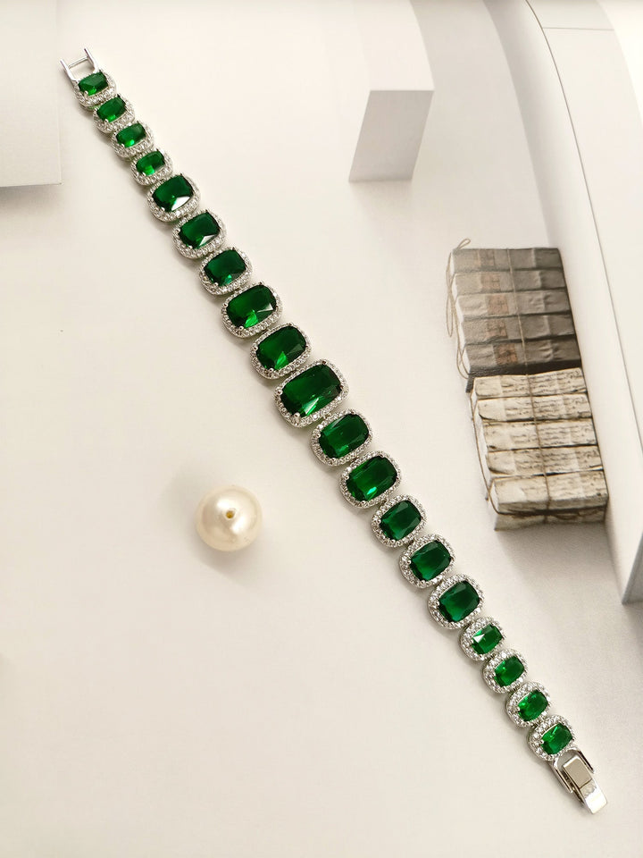 Sameera Green American Diamond Bracelet - qivii
