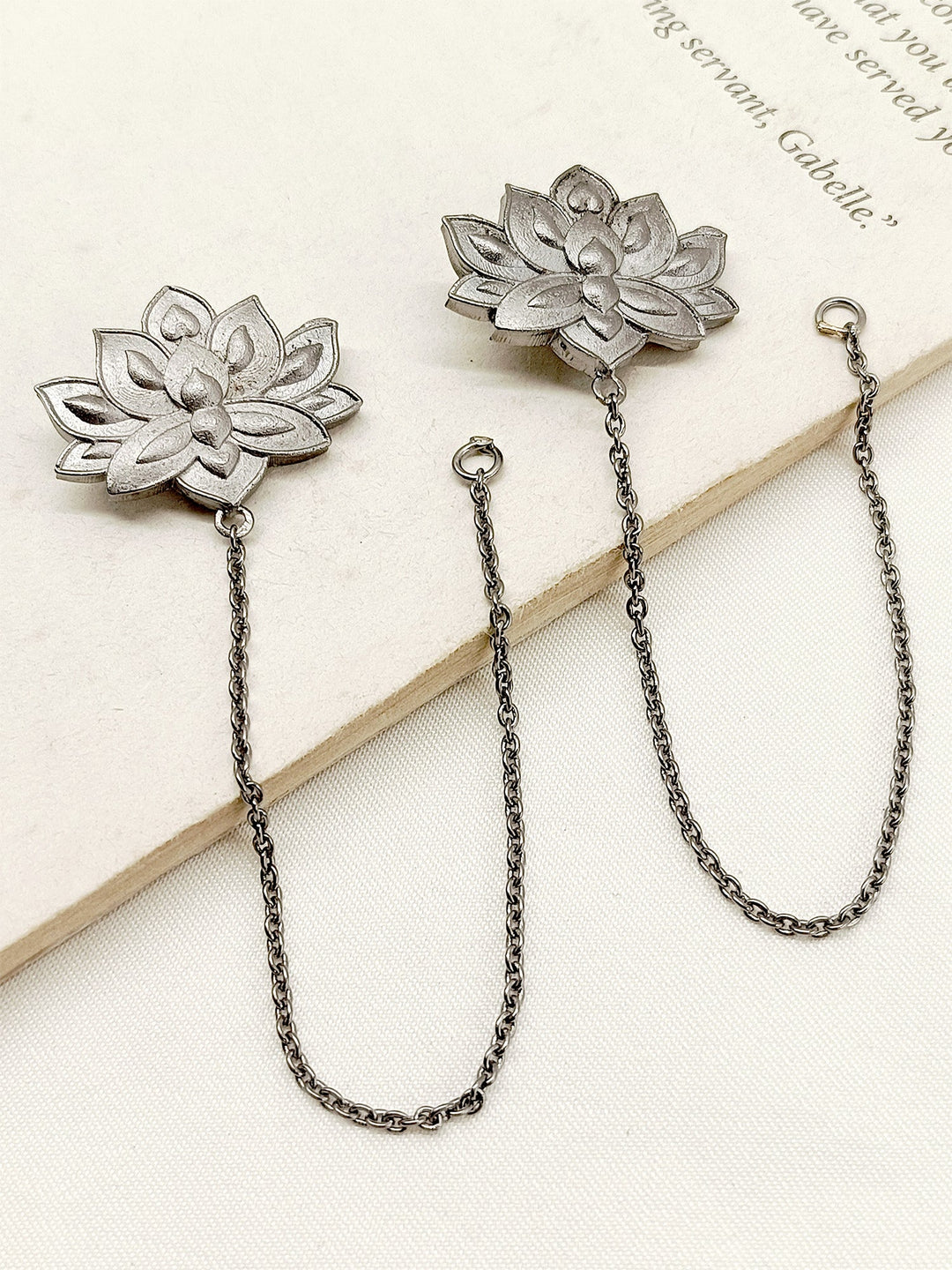 Vyshali Charcoal Boutique Earchain - qivii