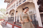 Chiku Hand Embroidered Work Stylish Indo-Western Jacket and Sharara Set