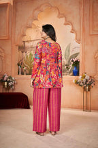 Rani Pink Digital Floral Print Silk Salwar Suit