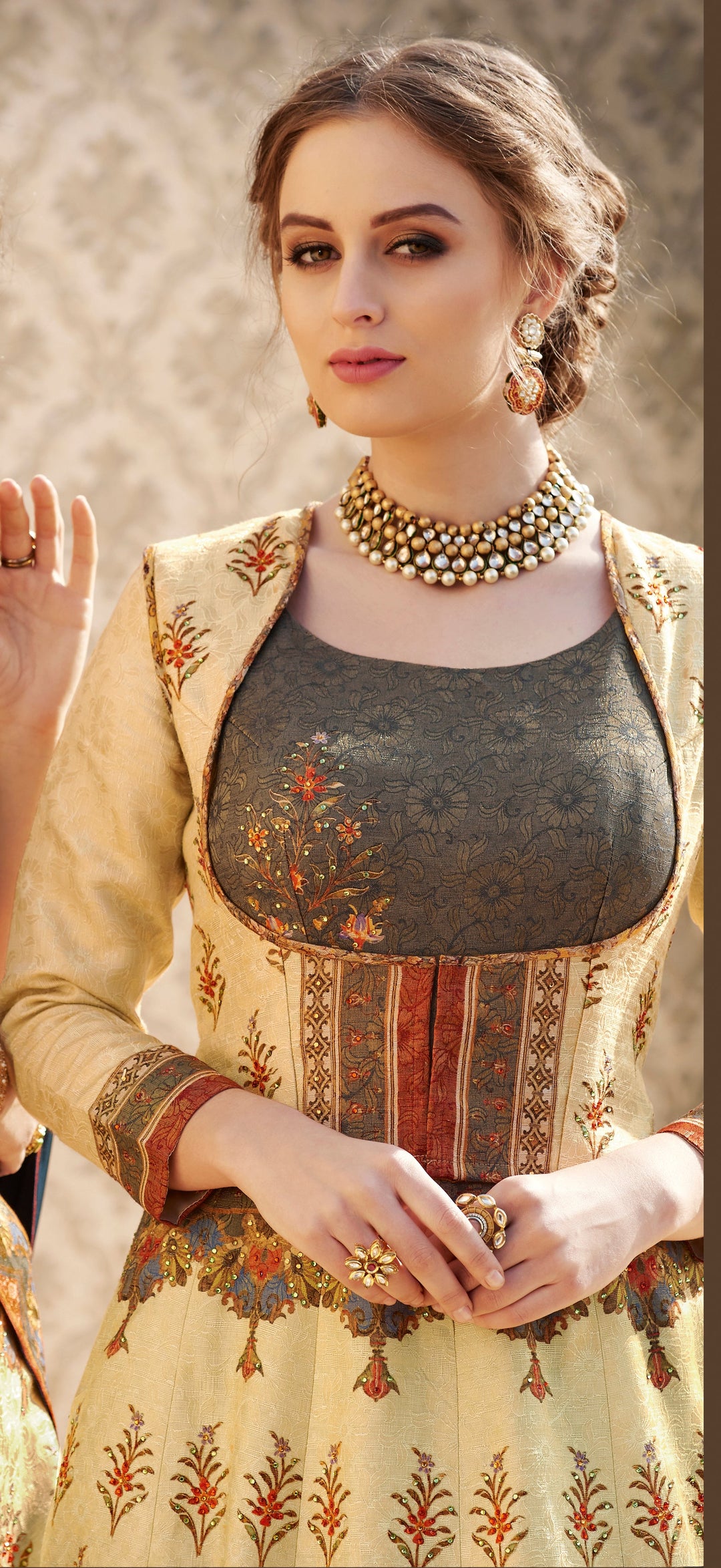 Banarasi Grace: A Viscose Jacquard Silk Gown Fit for a Queen - qivii