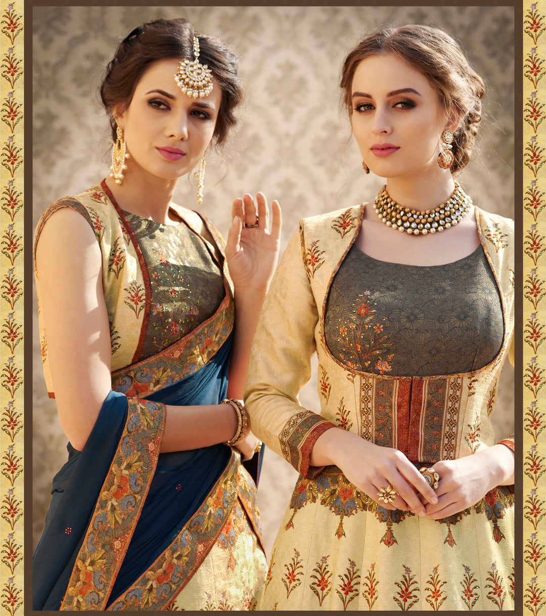 Banarasi Grace: A Viscose Jacquard Silk Gown Fit for a Queen - qivii