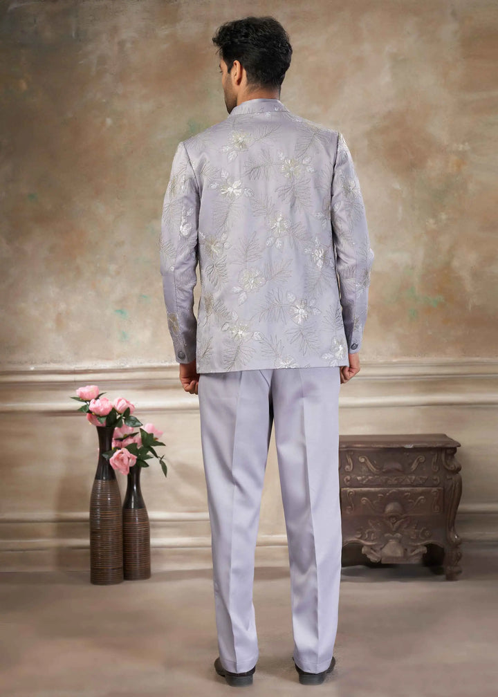 Silver Grey Designer Embroidery Jodhpuri