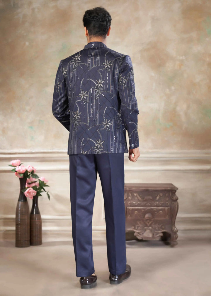 Davy Grey Designer Embroidery Jodhpuri