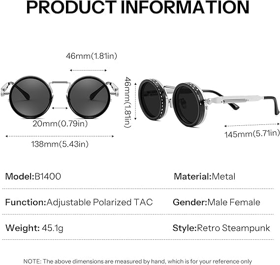 Adjustable Tint Sunglasses | 1-9 Gear ND Filter UV Protection Sunglasses for Driving & Outdoor Use