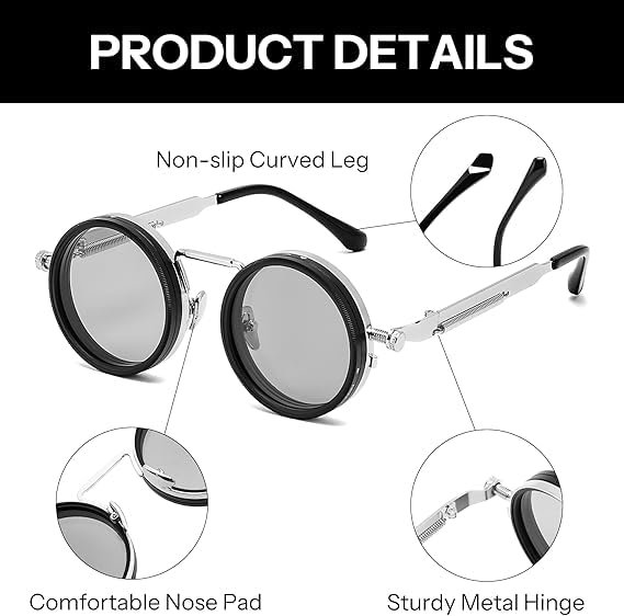 Adjustable Tint Sunglasses | 1-9 Gear ND Filter UV Protection Sunglasses for Driving & Outdoor Use