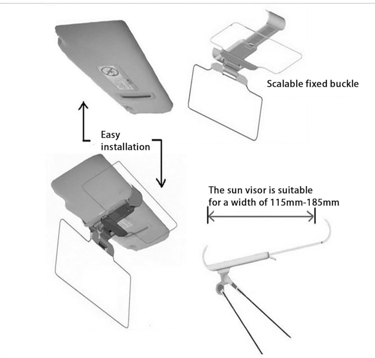2-in-1 Car Anti-Glare Sun Visor | Day & Night Clear Driving Shield